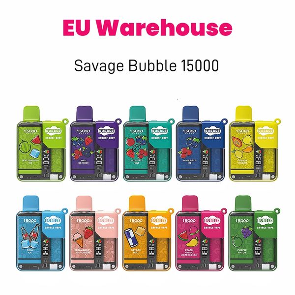 Savage Bubble Puff 15000 15K E VAPES DE CIGRACK 28 ML E-JUICE ÉCRAN ÉCRANS DE LOCK INDICIEL