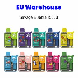 Savage Bubble Puff 15000 Vapes E Cig Disposable Sigaret China Puff 15k 28ml voorgevulde smaak Kind Lock Smart Display Mesh Mesh Coil vs Randm Tornado 9K 12K 12000