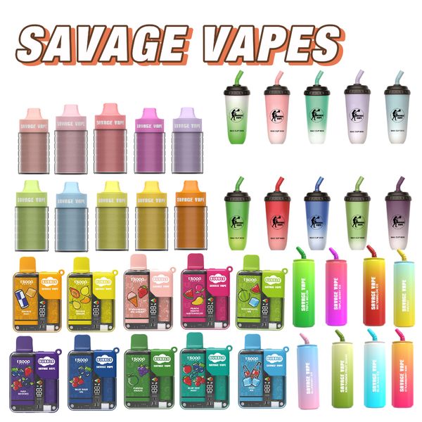 BOUTEILLE DE JUS SAVAGE Puff 10000 Vape jetable Puffbar E Cigarette 22 ml Contrôle du flux d'air rechargeable vs bang box 12000 bouffée 9k tornade