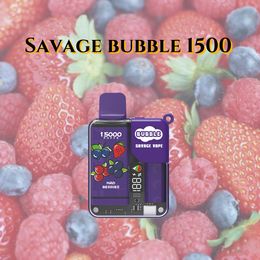 SAVAGE VAPE 15K Bubble 15000 puff vapes desechables puff bar vapers desechables poco Almacén de la UE Bloqueo para niños Einweg Vape Pantalla inteligente incorporada TIPO-C Potencia ajustable