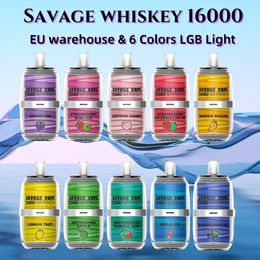 Savage Whisky 16000 Vape Desechable Puffar Disposable Vape Pen Iget Eu Stock 6 Colours LGB LIGHT TYPE-C RECHARGable VS Tornado Vape 12k Puff Vape 15000