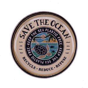 Save the Ocean Keep the Sea Plastic Free Turtle Pin Badge Love Your Planet Brooch