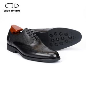 Saviano oom Oxford Dress Mode Business Handgemaakte kantoorontwerpster Eleged echte lederen schoenen Men Origineel B