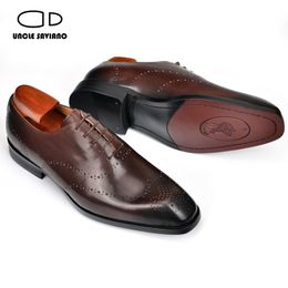 Saviano oncle Oxford robe maritime époux meilleur homme chaussure en cuir à la main créateur de mode artisan