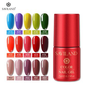 Saviland 7 ml UV-nagelgel Polish Semi Permanente Topjas UV LED Gel Vernis Soak Off Nail Art Polish Set All for Manicure