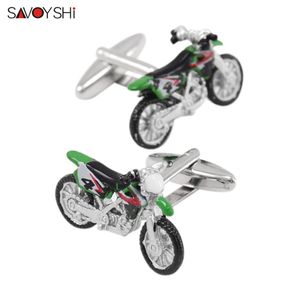 Gemelos de moda SAVOYSHI para camisa de hombre, gemelos con botón de motocicleta de montaña con pintura colorida de alta calidad, directo de fábrica