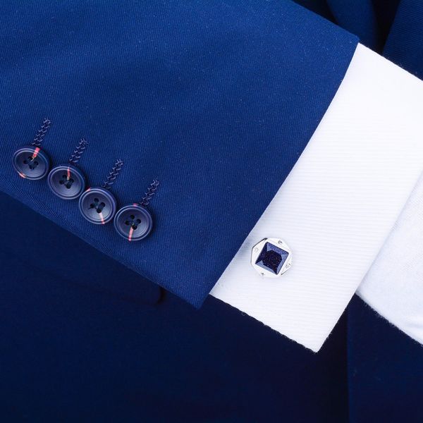 SAVOYSHI boutons de manchette de luxe en pierre étoile bleue pour hommes boutons de manchette plaqués argent de haute qualité marque de mariage garçons d'honneur chemise bijoux