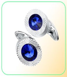 Savoyshi Luxury Mens Shirt boutonnage de haute qualité avocat de haute qualité Mariage Fine Cadeau Blue Crystal Cuffs Brand Designer Jewelry2567095410