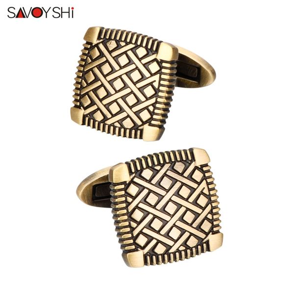 SAVOYSHI plus récent chemise boutons de manchette pour hommes de haute qualité Vintage Bronze métal boutons de manchette marque affaires hommes manchette accessoires