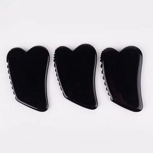 Sawtooth Face Gua Sha Tool Natuurlijke obsidiaan Guasha Massager Beauty Health Body Eye Neck Huid Schraap Massage Detox