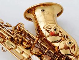 Saxophone Soprano incurvé saxophone SC991 SCWO10 Gold Laquer sax Curbe Soprano Musical Instruments Professional inclus
