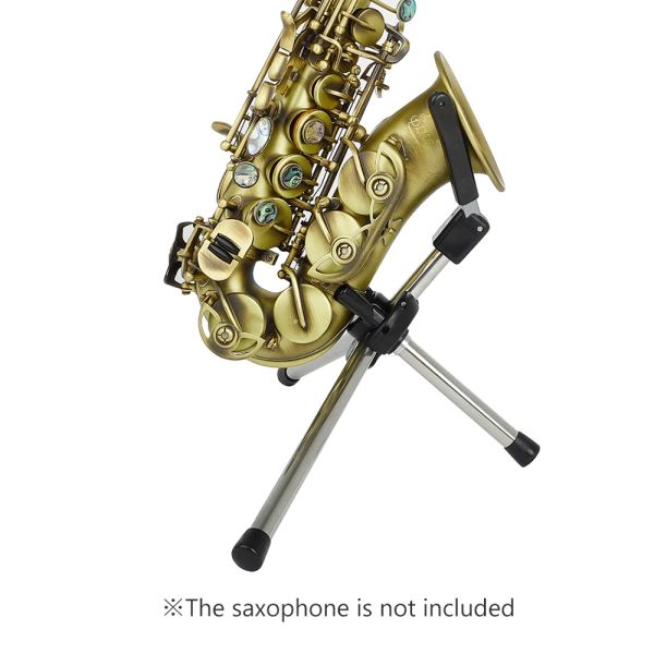 Saxophone pliable soprano saxophone stand porable sax métal stand support avec sac de transport accessaire en bois