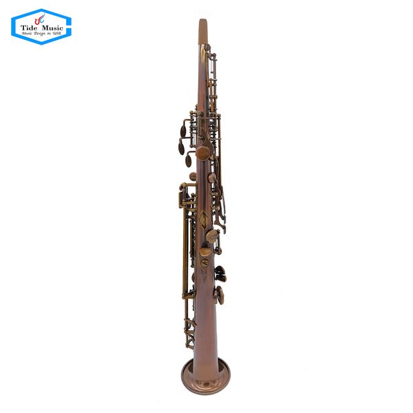 Saxophone de haute qualité Couleur de café vintage One Piece Soprano Soprano saxophone