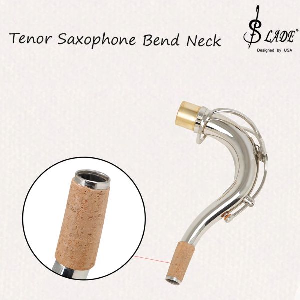 Saxophone Ténor de haute qualité saxophone couché en laiton argent placé étendu ténor cou bent bûche de remplacement des accessoires de remplacement