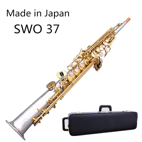 Saxophone japon soprano saxophone swo 37 nickel argent haute qualité brick back b plate sax musical livraison gratuite avec des boîtes dur