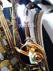 Saxofoon Nieuwe Jupiter JAS 1100SG EB Alto Saxophone Brass Nikkel Polated Body Gold Lacquer Key Eflat Music Instruments Sax gratis verzending