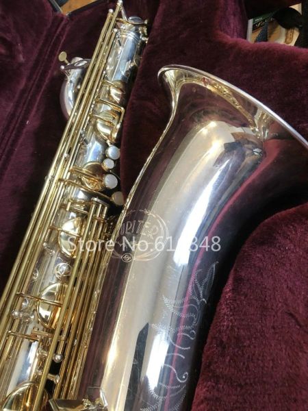 Saxophone Nouveau Jupiter JBS893 E Baritone plat saxophone plaqué corps Gold Laquer Key Instrument Instrument en laiton avec boîtier en bouche