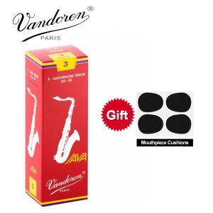 Saxophone Original France Vandoren Java Tenor Sax Red Reeds BB Tenor Saxophone Reeds 2,5 # 3.0 # Boîte de 5 avec coussin de porte-orempe cadeau