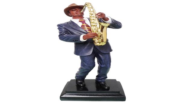 Musicienne de saxophone Figurine résine Musicienne Statue Vintage Gift moderne Ornement Mobilière Home Furnishing Decor9331730