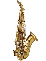 Saxophone Popular Grade Curved Gold laqué par revêtement par électrophorèse Saxophone Soprano