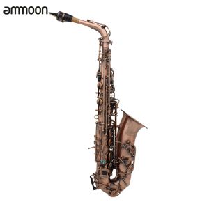 Saxofoon Professional EB eb eflat Alto Saxofoon Sax Red Bronze Bend Abalone Shell Key Carve Patroon met Case Gloves