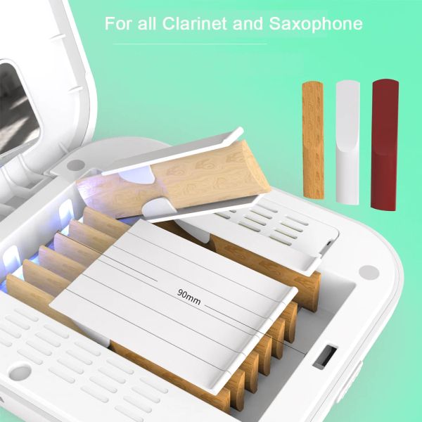 Saxophone Clarinette de la clarinette de saxophone Case 8pcs avec lampe à lampe UV Stérilisation Multiinstrument SAX ROP de rangement