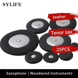 Ensemble de saxophone de 25 tampons en cuir noir de saxophone ténor