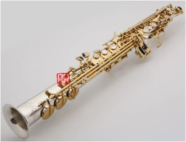 Saxophone soprano saxophone w037 nickel argent haute qualité back b plat sax musical