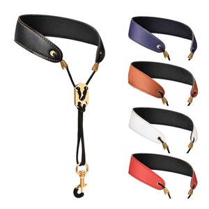 Saxophone Strap Leather Saxophone Lanyard Neck Strap Protection Neck For Soprano Tenor Alto Baritone Sax Musical Instrument