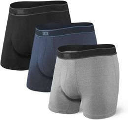 SAXX Sous-vêtements pour hommes - DAYTRIPPER Sous-vêtements à coins plats Support de poche intégré - Lot de 3 sous-vêtements pour hommes