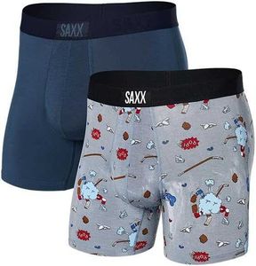 SAXX Sous-vêtements pour hommes – Boxer Vibe avec support de pochette – Lot de 2