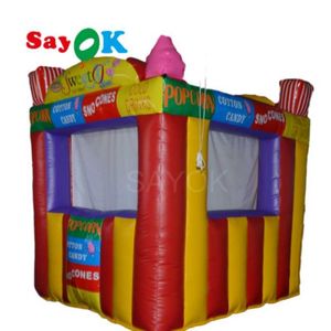 SAYOK 3x2.5x3m Draagbare Opblaasbare Verkoop Photo Booth Regenboog Tent Verkoop Ticket Booth voor Voedsel Ticketing reclame Decoratie