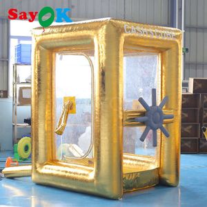 Sayok Gold opblaasbaar contant geldgreep Booth opblaasbaar geld Grabbox Cash Catcher voor evenement (geen blowers omvatten)