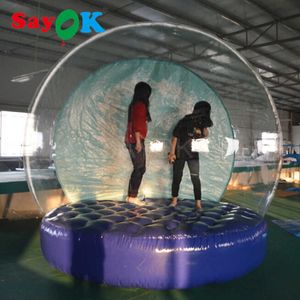 Sayok a un diamètre de 3 mètres. Hôtel gonflable de centre commercial de boule de neige de promotion de tente de bulle de boule de neige de Noël avec la pompe à air et le sèche-cheveux