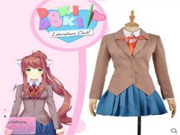 Sayori Yuri Natsuki Monika Cosplay Costume Doki littérature Club Cosplay école uniforme Anime Halloween Costumes pour les femmes Q08213581093