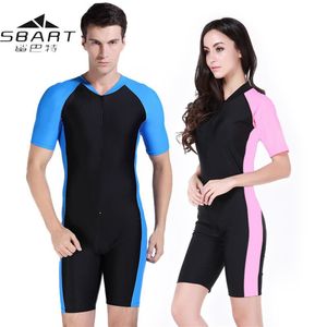 Sbart Wetsuit Badmode Vrouwen Mannen Lycra Korte Mouw UV-proof Surf Surfen Zwemmen Badmode Badpak Duikpak Wetsuits C301d