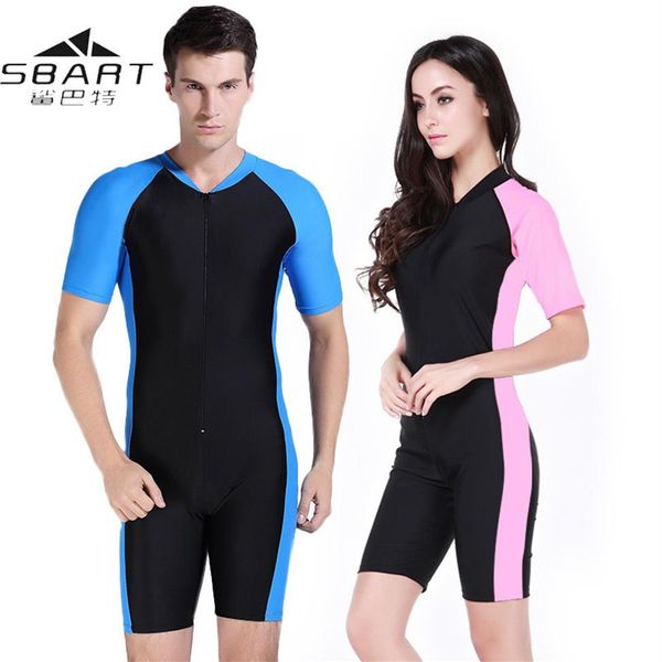 Sbart Combinaison Maillots De Bain Femmes Hommes Lycra À Manches Courtes UV-proof Surf Surf Natation Maillots De Bain Maillot De Bain Combinaison De Plongée Combinaisons C301d