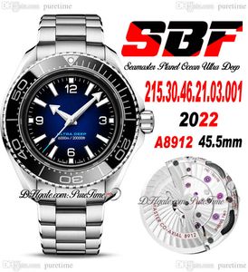 SBF Ultra Deep GMT A8912 automatisch herenhorloge 600 m 45,5 mm zwarte keramische bezel D-blauwe roestvrijstalen armband 215.30.46.21.03.001 Horloges 2022 Super Edition Puretime