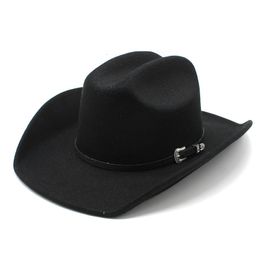 sboy hoeden mannen dames westerse cowboy hoed met riem winter herfst kerk jazz elegante cowgirl sombrero caps 230823