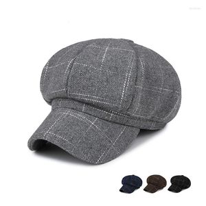 Sboy chapeaux hiver accessoires de mode boulanger garçon chapeau chaud vêtements de rue casquette Vintage Plaid unisexe tout-match