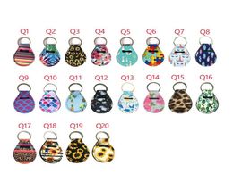 SBR Neoprene Quarter Holder Keychain Material de buceo 20 Diseños diferentes estampado floral con anillo de metal 5877696