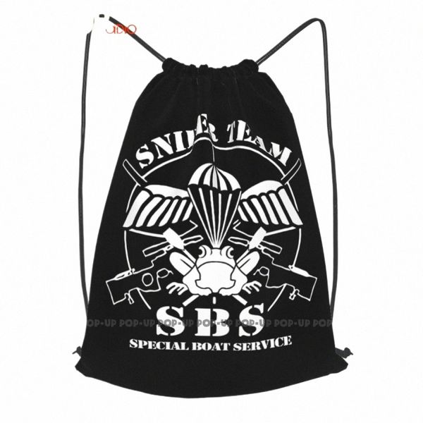 SBS Special Boat Service Uk Armée britannique Sas Forces spéciales Sniper Sac à dos à cordon Nouveau style Sac de sport Q8Gd #