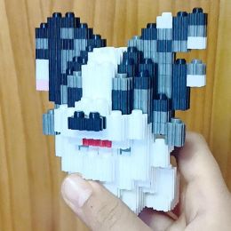 SC Animal Shiba Inu Husky Corgi Schnauzer Dachshund Poodle Doberman Dog Pet 3d Mini Magic Blocks Stenen gebouw speelgoedcadeau geen doos