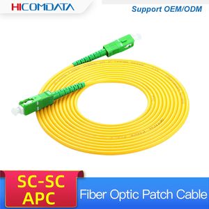 HICOMDATA SC/APC Single mode Fiber Optic Patch Cable SC SC SM 2.0mm 3.0mm 9/125um FTTH Fiber Patch Cord Optical Fiber Jumper 1m