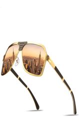 SC New Fashion Pilote Sunglasses Men UV400 Polarise Eyewear Square Metal Silicone Fixes Male Sun Sun Fishing Shodes3291573
