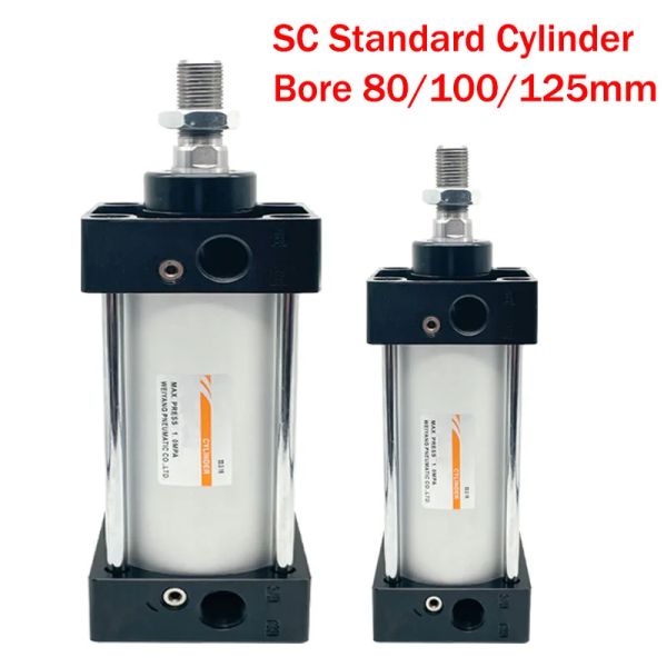 SC Cylindre standard SC80 / 100/125 mm Bore à double action Cylindre pneumatique Big Guln 25/50/75/100/200/300 mm CRAD