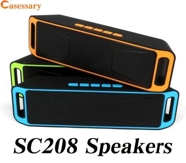 SC208 Mini haut-parleurs Bluetooth portables Haut-parleur sans fil Lecteur de musique puissant Support de caisson de basses de grande puissance TF USB FM Radio Retail Pac1433613
