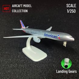 Scala 1:250 Modello di aereo in metallo pressofuso americano B777 Replica aereo aeronautica ufficio in miniatura arte Kid Fidget Boy Toy 240118