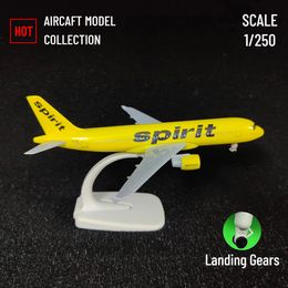 Schaal 1 250 metalen vliegtuigmodel Replica Spirit A320 vliegtuig luchtvaart decoratie miniatuur kunstcollectie Kid Boy Toy 240118