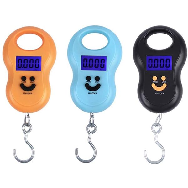 50Kg 10G balances suspendues rétro-éclairage balance numérique électronique pour poids de pêche poche Portable balances à bagages noir